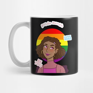 Pride Month with rainbow sun backround Mug